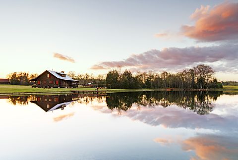 rustic cabin on a lake