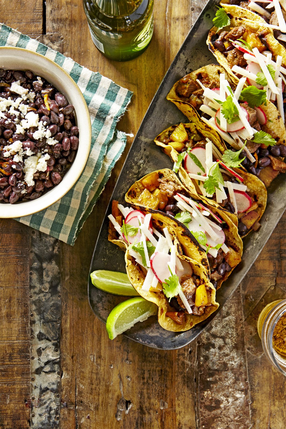 Beef-and-Pineapple Tacos with Mojo Beans Recipe