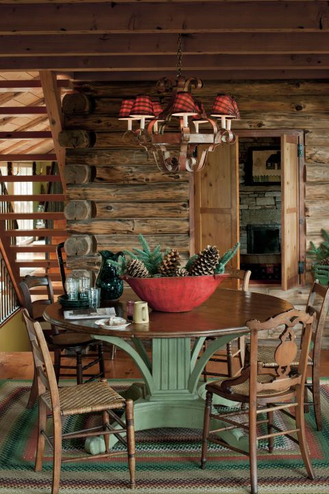 Room, Furniture, Interior design, Table, Chair, Log cabin, Dining room, Building, Kitchen & dining room table, Wood, 