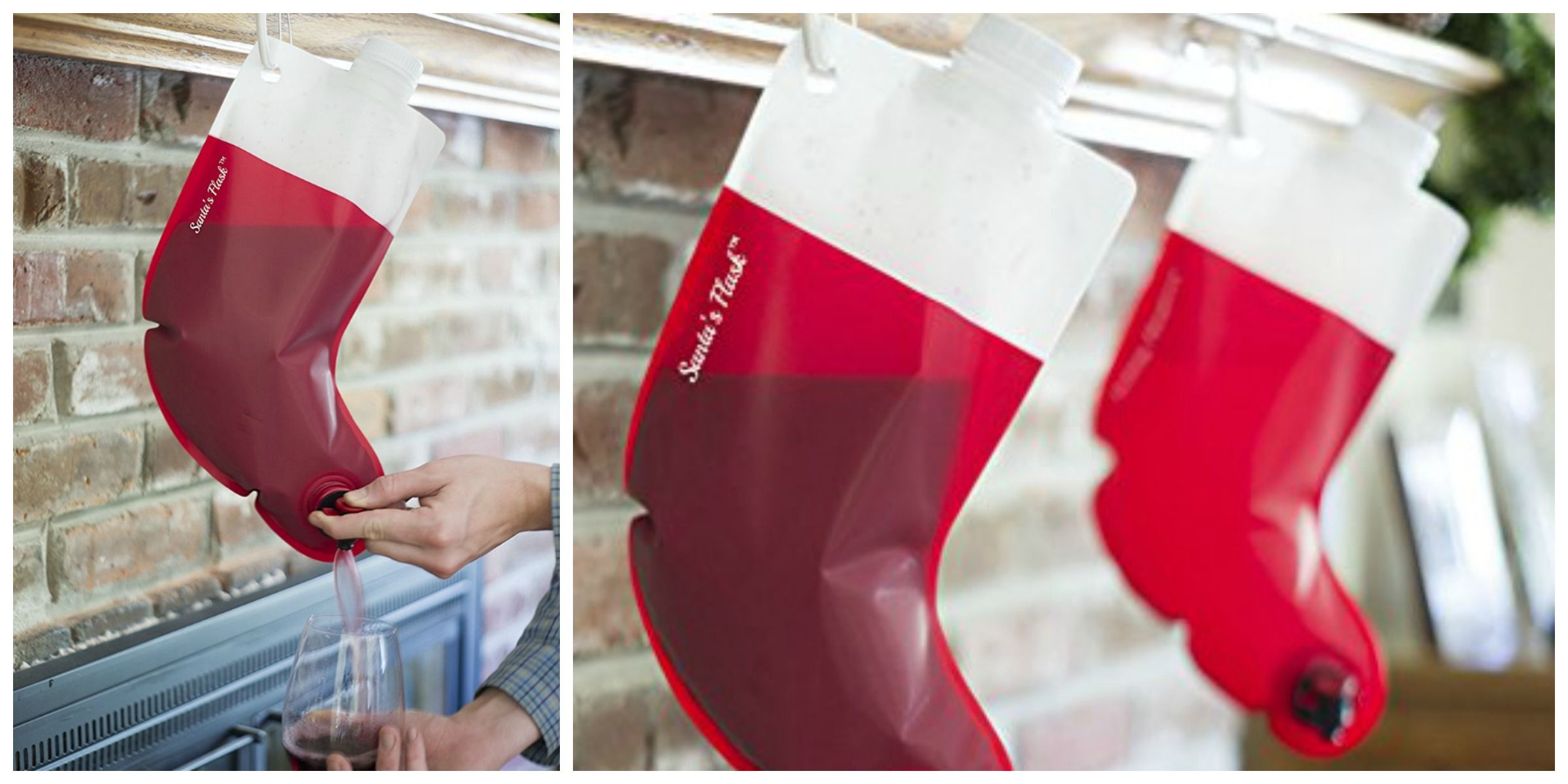 Santa stocking flask