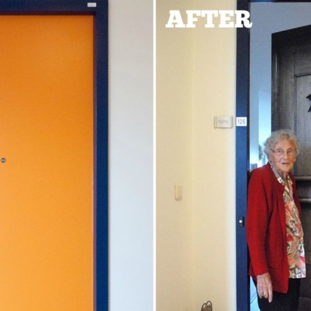 Door Wallpaper at Nursing Home - Door Makeovers Help Dementia Patients