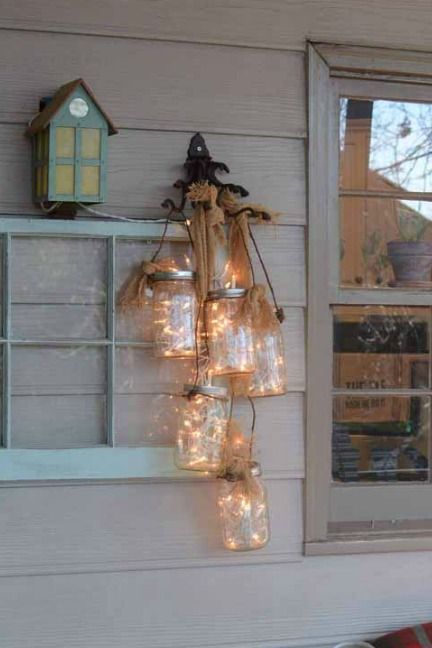 winter decor diy mason jar light