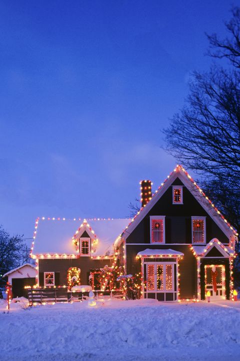 Winter, Window, House, Home, Facade, Snow, Christmas decoration, Freezing, Electricity, Christmas, 