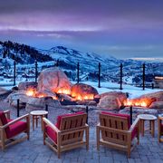 Winter, Mountain range, Furniture, Mountain, Hill station, Heat, Evening, Snow, Freezing, Slope, 