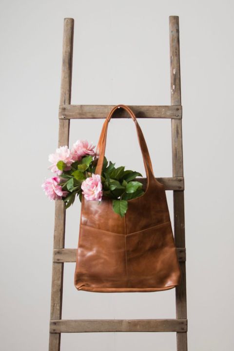 Brown, Bag, Shoulder bag, Luggage and bags, Tan, Maroon, Leather, Fawn, Liver, Floral design, 