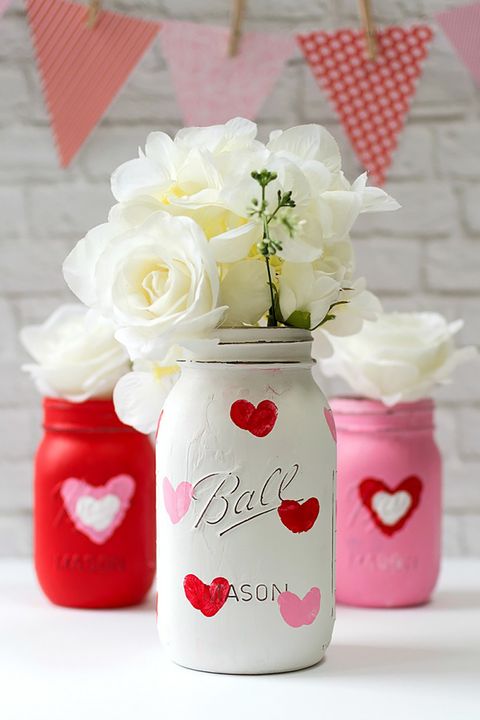 mason jar, red, pink, cut flowers, party favor, flower, wedding favors, rose, font, plant,
