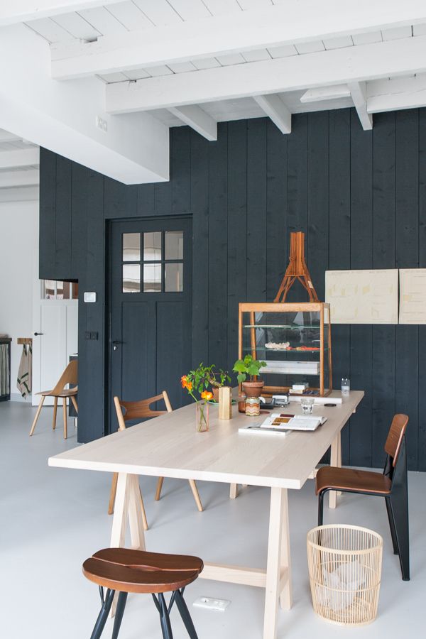 black shiplap studio space