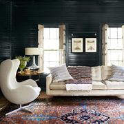 black shiplap living room