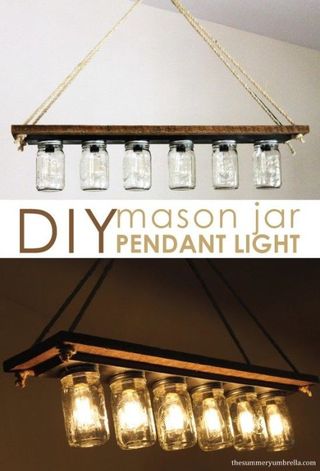 Diy Rustic Mason Jar Light Fixtures, How To Make A Mason Jar Light Fixture