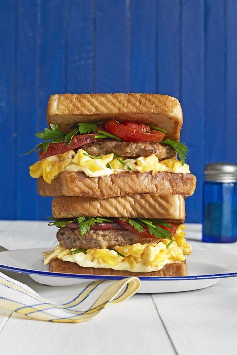 loaded breakfast sandwiches with fennel herb sausage