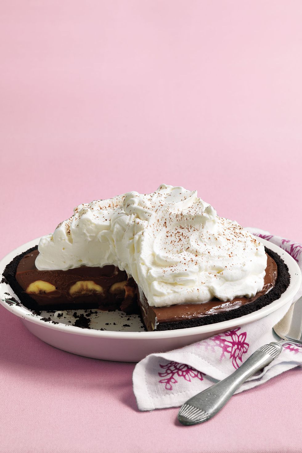double chocolate banana cream pie