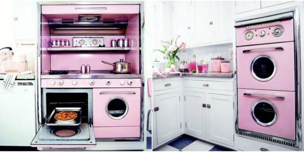 Pink Retro Kitchen Decorating Ideas - Vintage Kitchen Decor