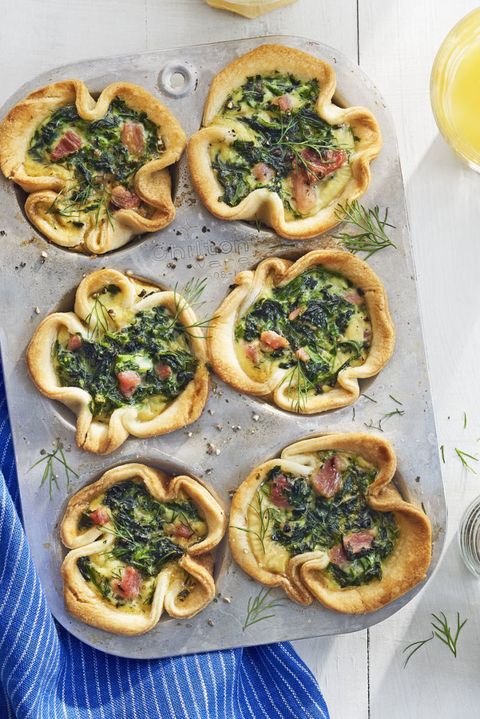 grab and go spinach and ham egg bakes