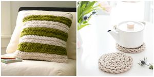Green, Textile, Woolen, Creative arts, Natural material, Knitting, Craft, Wool, Crochet, Home accessories, 