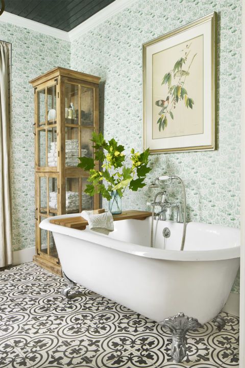 Green And White Bathroom Tiles Everything Bathroom   1487002709 Gallery Makeover Takeover Bath After 1116 1 