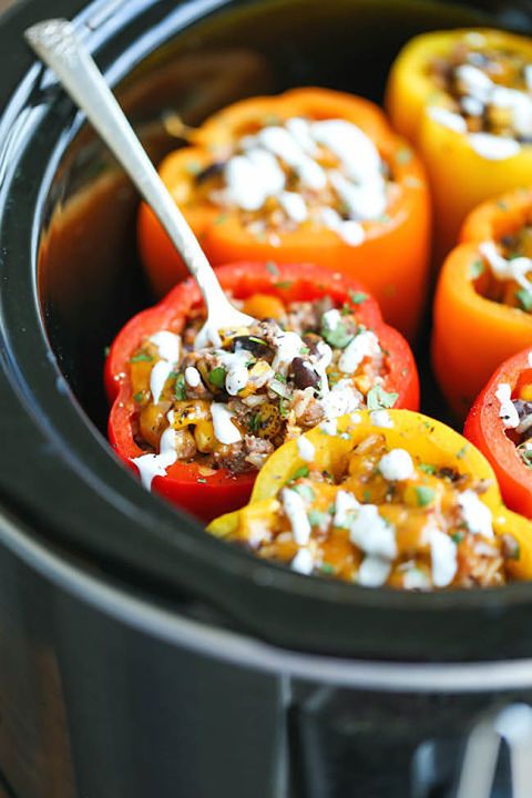 slow cooker stuffed peppers