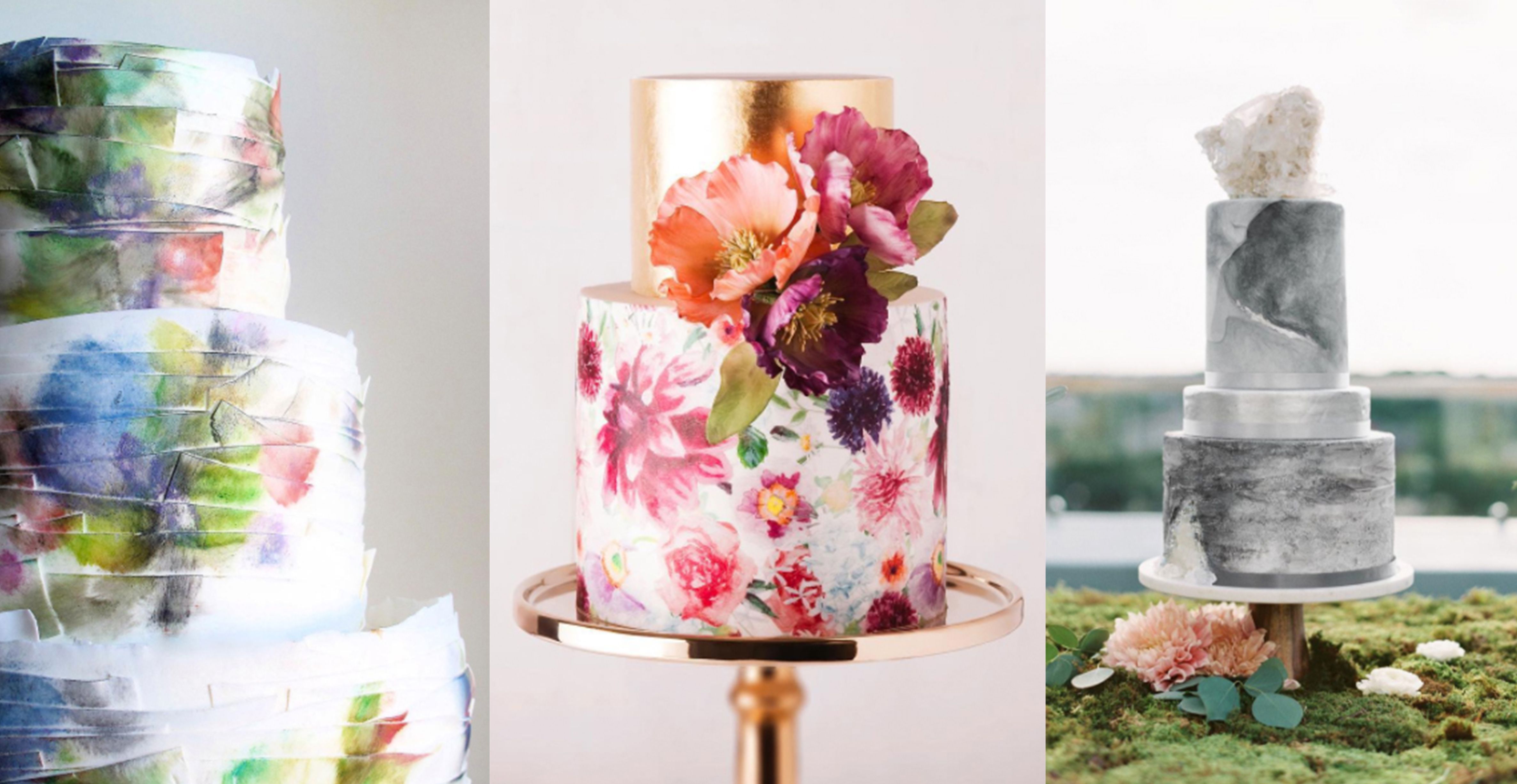 26 Watercolor Wedding Cakes That Will Take Your Breath Away