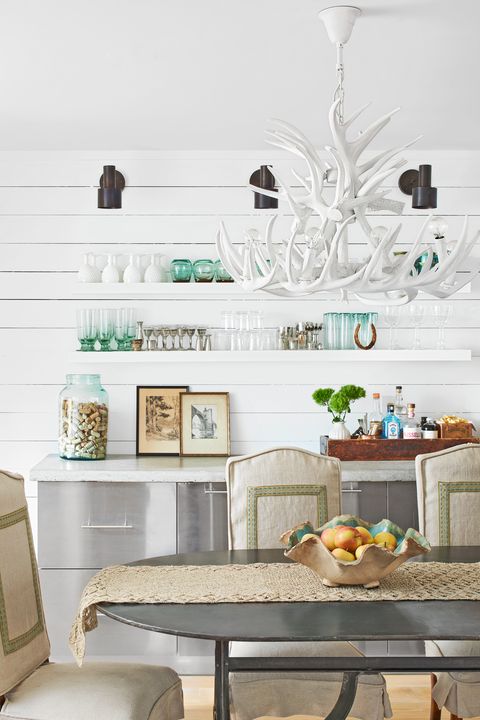 White, Room, Furniture, Interior design, Green, Wall, Table, Turquoise, Living room, Shelf, 