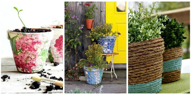 24 Seriously Pretty DIY Flower Pot Ideas - How to Decorate Planters