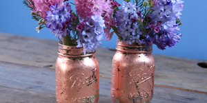 Mason jar, Lilac, Lavender, Hyacinth, Flower, Vase, Purple, Pink, Cut flowers, Plant, 