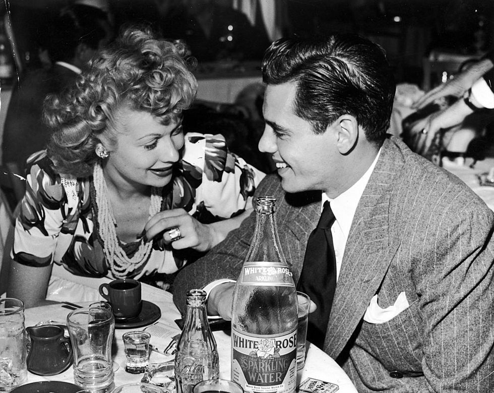 Lucy and Desi Arnaz at the Mocambo nightclub in West Hollywood, July 1942.