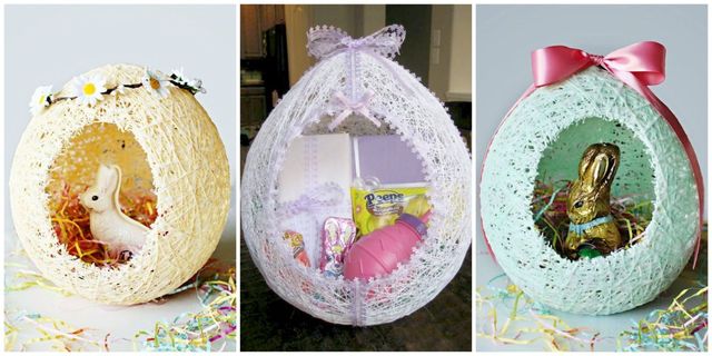 These DIY Sugar String Easter Baskets are the Most Adorable Decorations