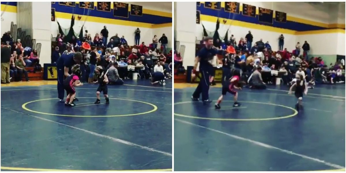 4-Year-Old Wrestler Runs Away from His Competitor - Boy Doesn't Want to ...