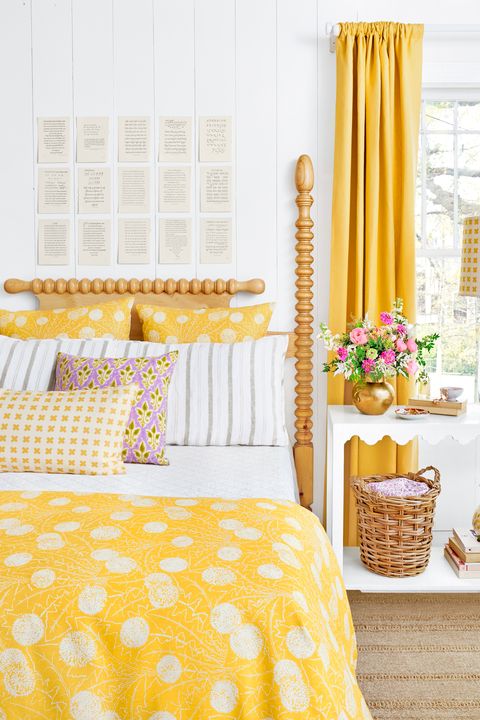 Yellow, Curtain, Room, Interior design, Orange, Furniture, Product, Wall, Textile, Window treatment, 