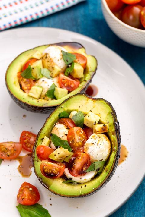 caprese stuffed avocados