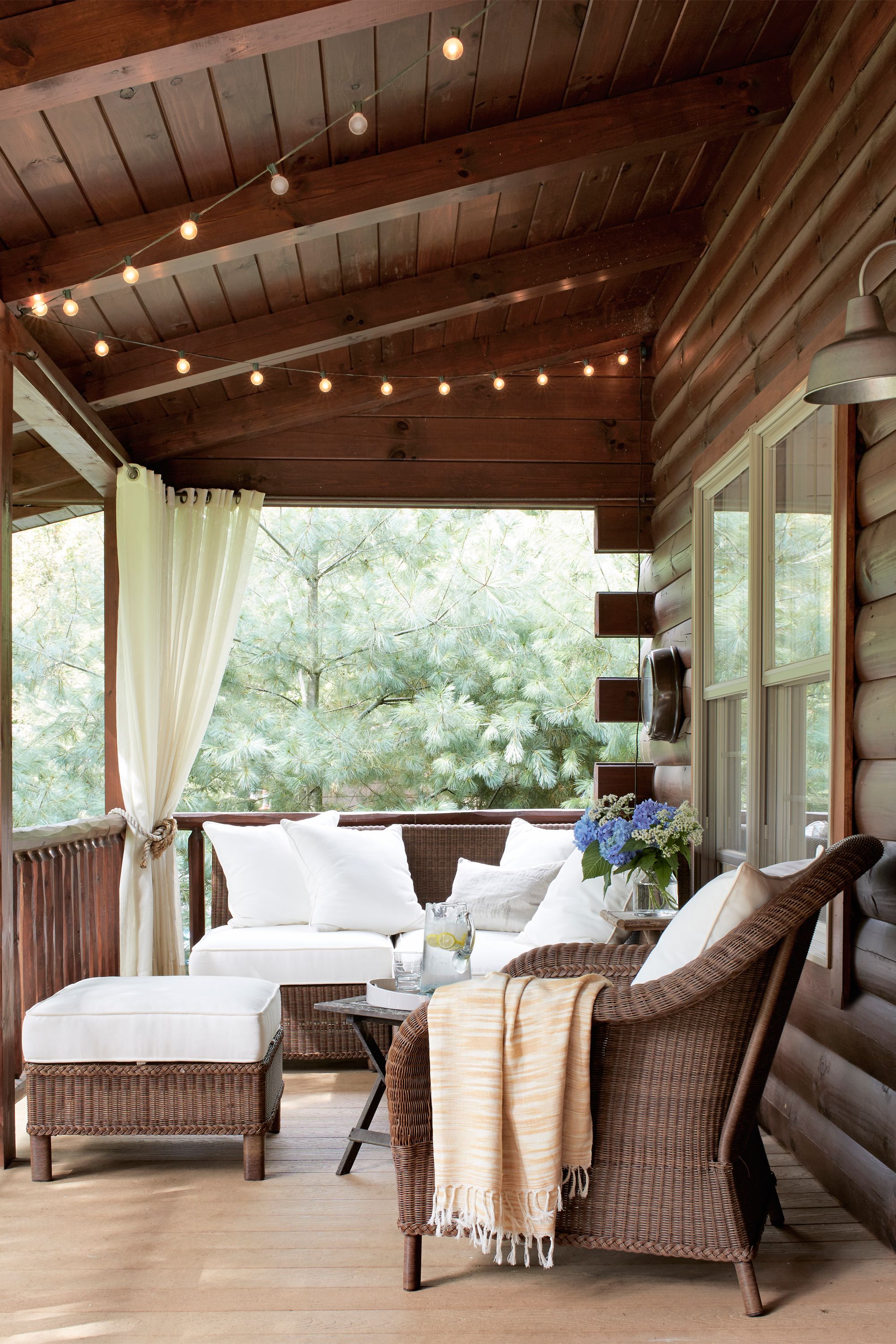 string lights on back porch