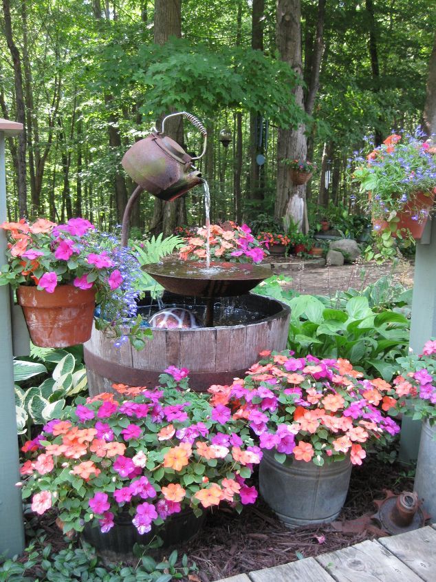 Backyard corner fountains