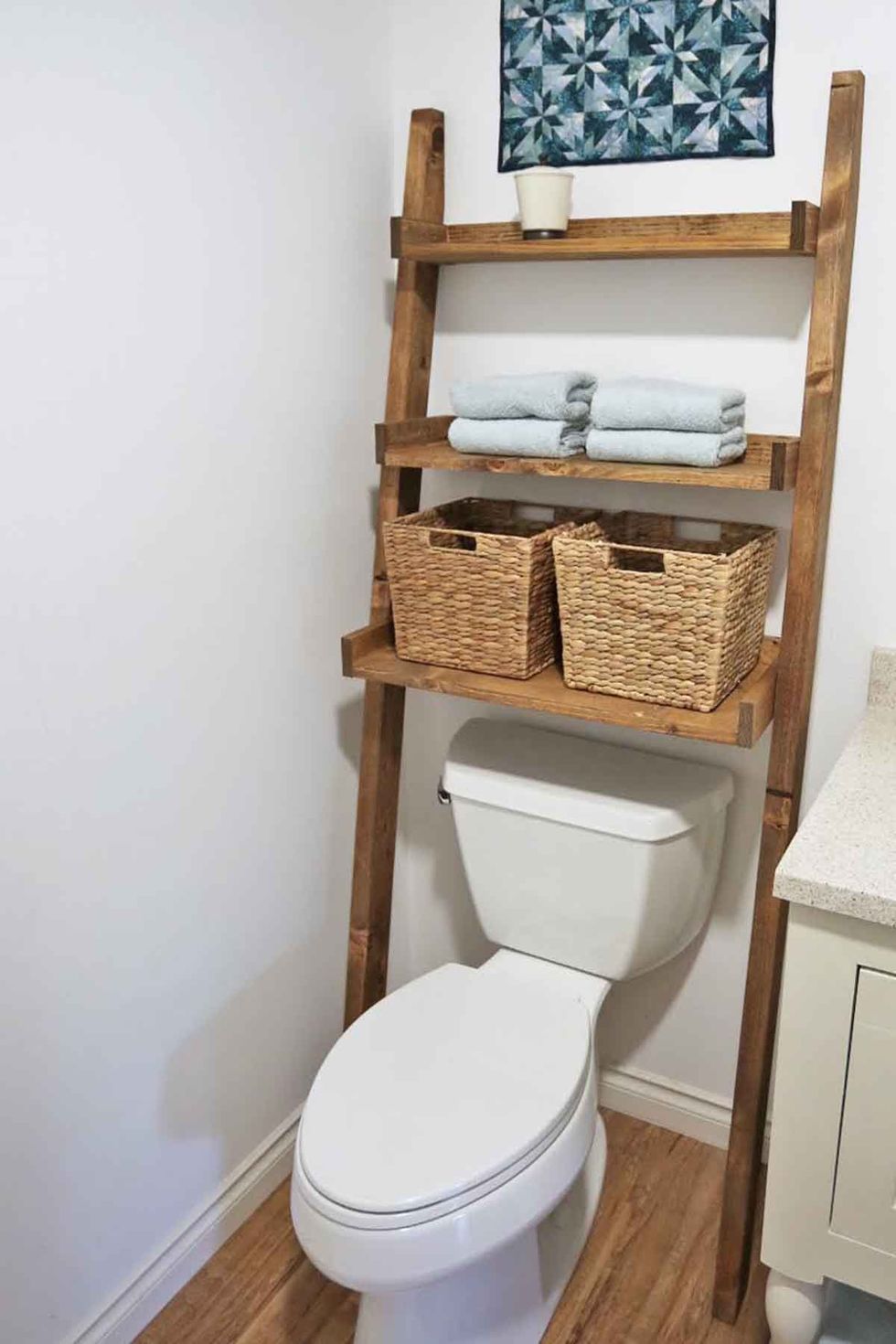 Rustic Wood Bathroom Shelf Over Toilet, Bathroom Decor, Hanging Bathroom  Shelves, Rustic Bathroom Decor, Farmhouse Bathroom Decor, Ladder Style Rope