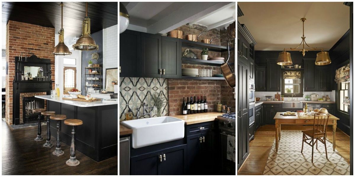 Country Kitchen Remodel with Black Cabinet Paint in Westchester