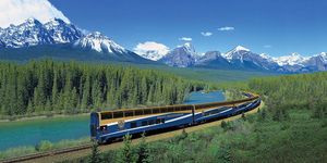 Mountainous landforms, Transport, Mountain, Nature, Mountain range, Train, Natural landscape, Mode of transport, Railway, Vehicle, 