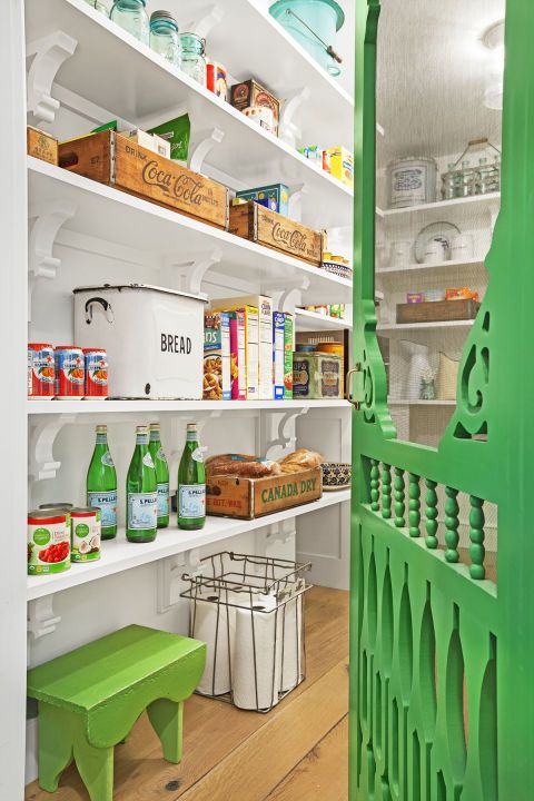 Shelf, Green, Product, Room, Furniture, Shelving, Building, Interior design, Pantry, House, 