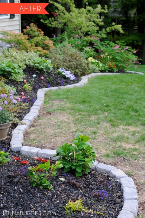photo How To Build A Stone Flower Bed Border stone border to your flower beds