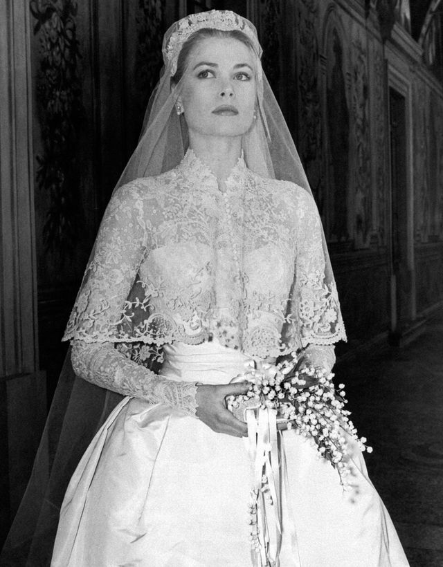 Grace Kelly on her wedding day in 1956