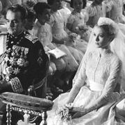 Grace Kelly and Prince Rainier of Monaco on their wedding day