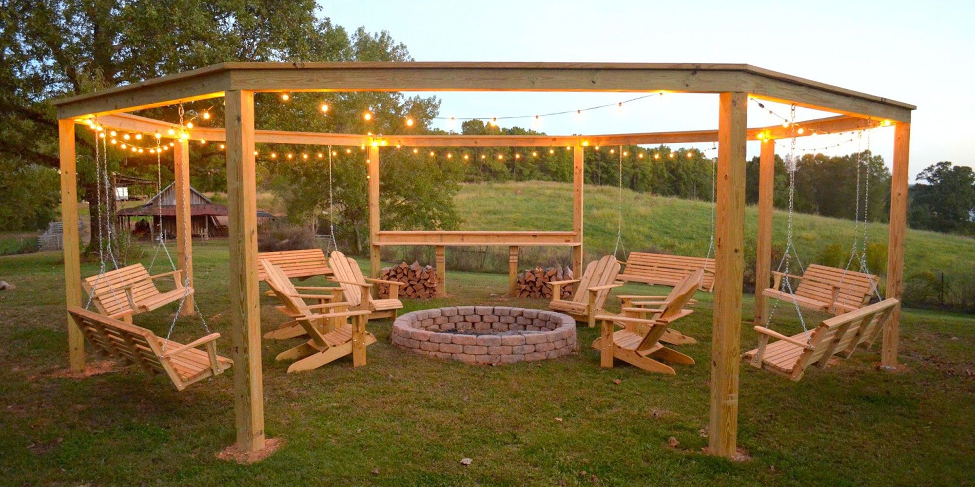This Diy Backyard Pergola Is The, Fire Pit Set Up