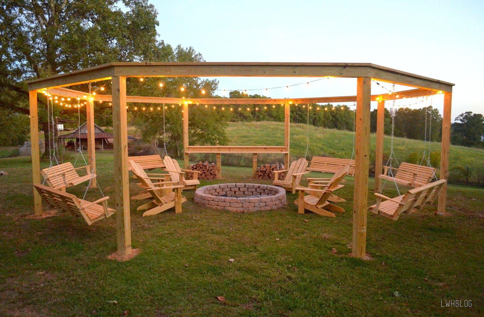 This Diy Backyard Pergola Is The, Can I Put A Fire Pit Under Gazebo