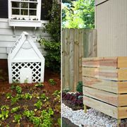 Wood, Leaf, Land lot, Garden, Groundcover, Shrub, Backyard, Home fencing, Yard, Lumber, 