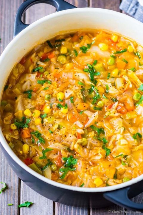 Dish, Food, Cuisine, Ingredient, Produce, Corn chowder, Soup, Minestrone, Vegetarian food, Recipe, 