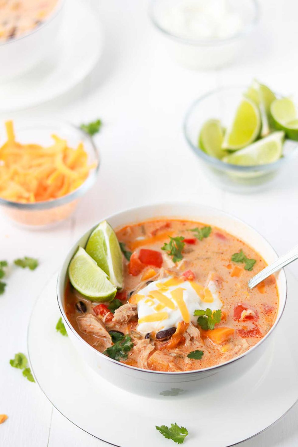 Spicy Chicken Tortilla Soup - Peas and Crayons