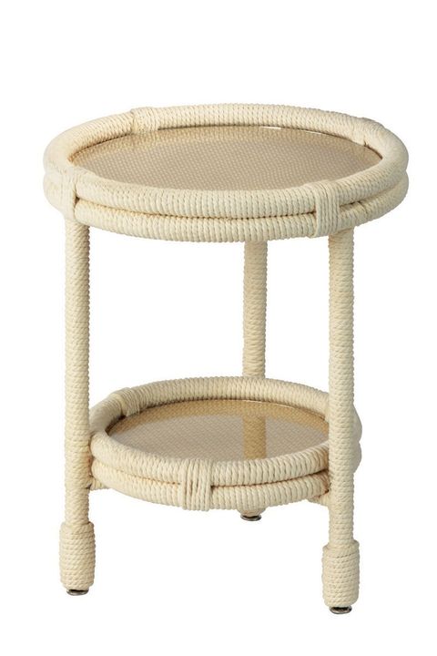 Furniture, Table, Coffee table, End table, Outdoor table, Beige, Outdoor furniture, Wicker, Stool, 