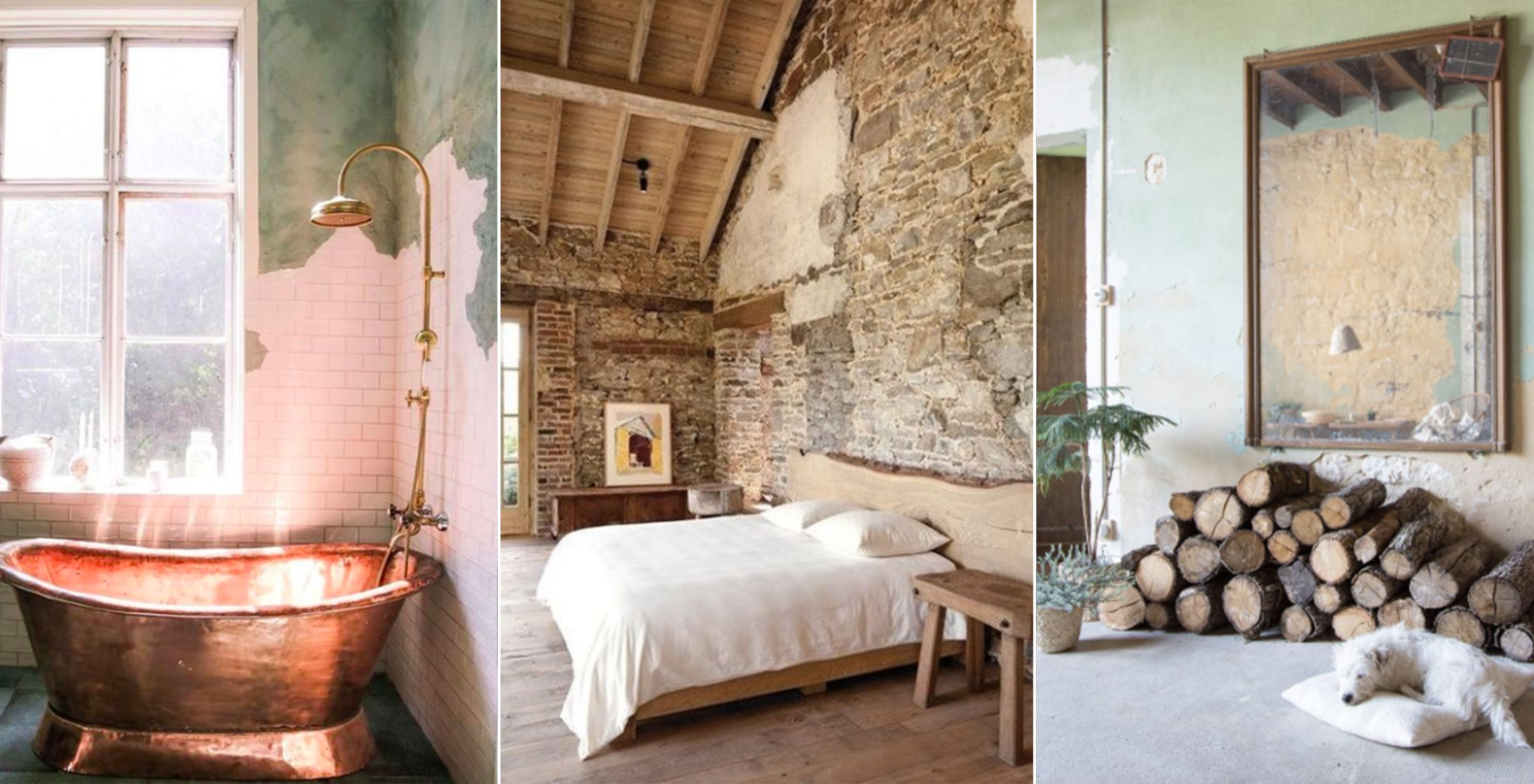 17 Rooms With Rustic Unfinished Walls This Raw Wall Trend Just