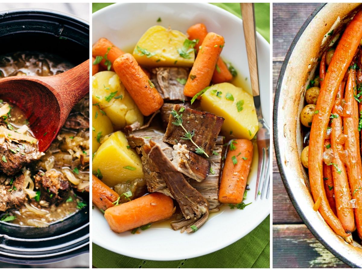 Slow Cooker Red Wine Pot Roast - Sweet and Savory Meals