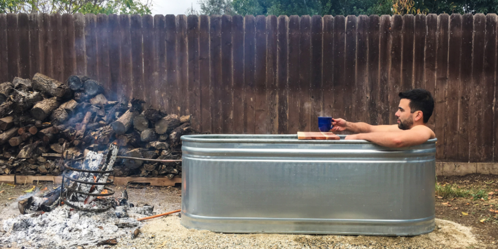 Stock Tank Hot Tub Diy Wood Fired Backyard