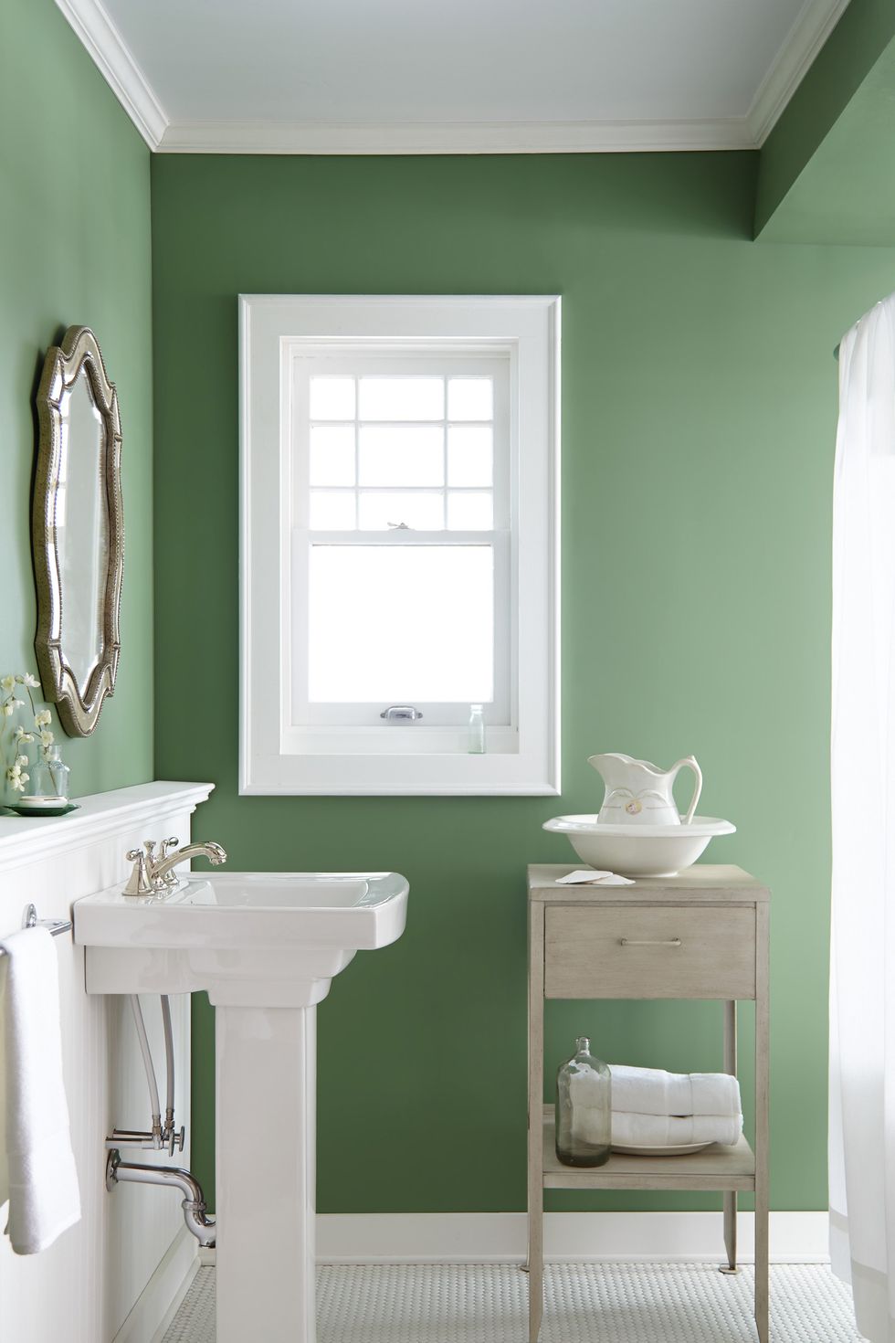 Room, Bathroom, Green, Interior design, Furniture, Property, Floor, Turquoise, Wall, House, 