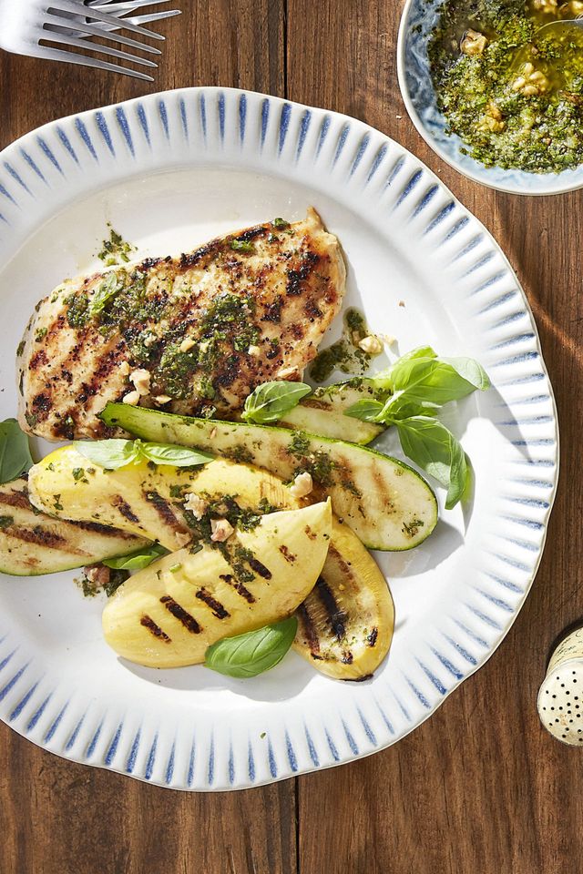 Best Grilled Pesto Chicken with Summer Squash - How to Make Grilled ...
