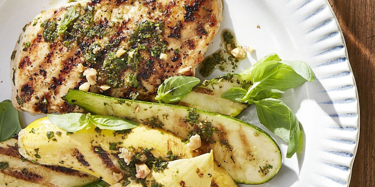 Best Pesto Chicken with Squash - How to Make Grilled Chicken Summer Squash